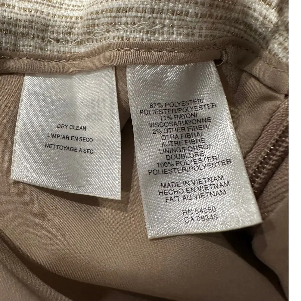 NWT Anne Klein Size 14 Tan Gold Workwear Skirt Pockets Clueless Office Siren